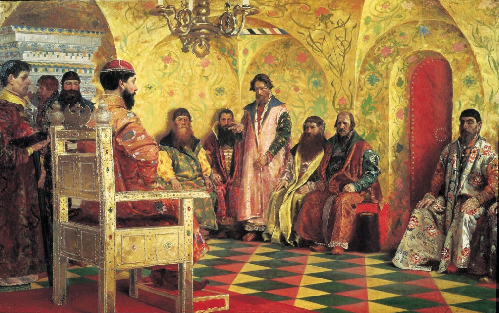 Рябушкин А.П. Сидение царя Мих Федоровича с боярами в его государевой комнате. к разделу Москва сегодня