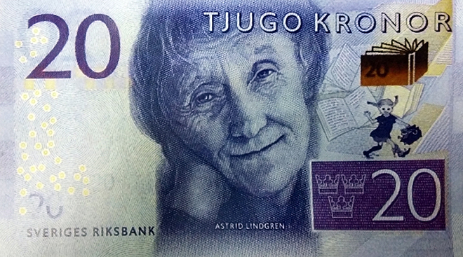 Банкнота с изображением Астрид Линдгрен